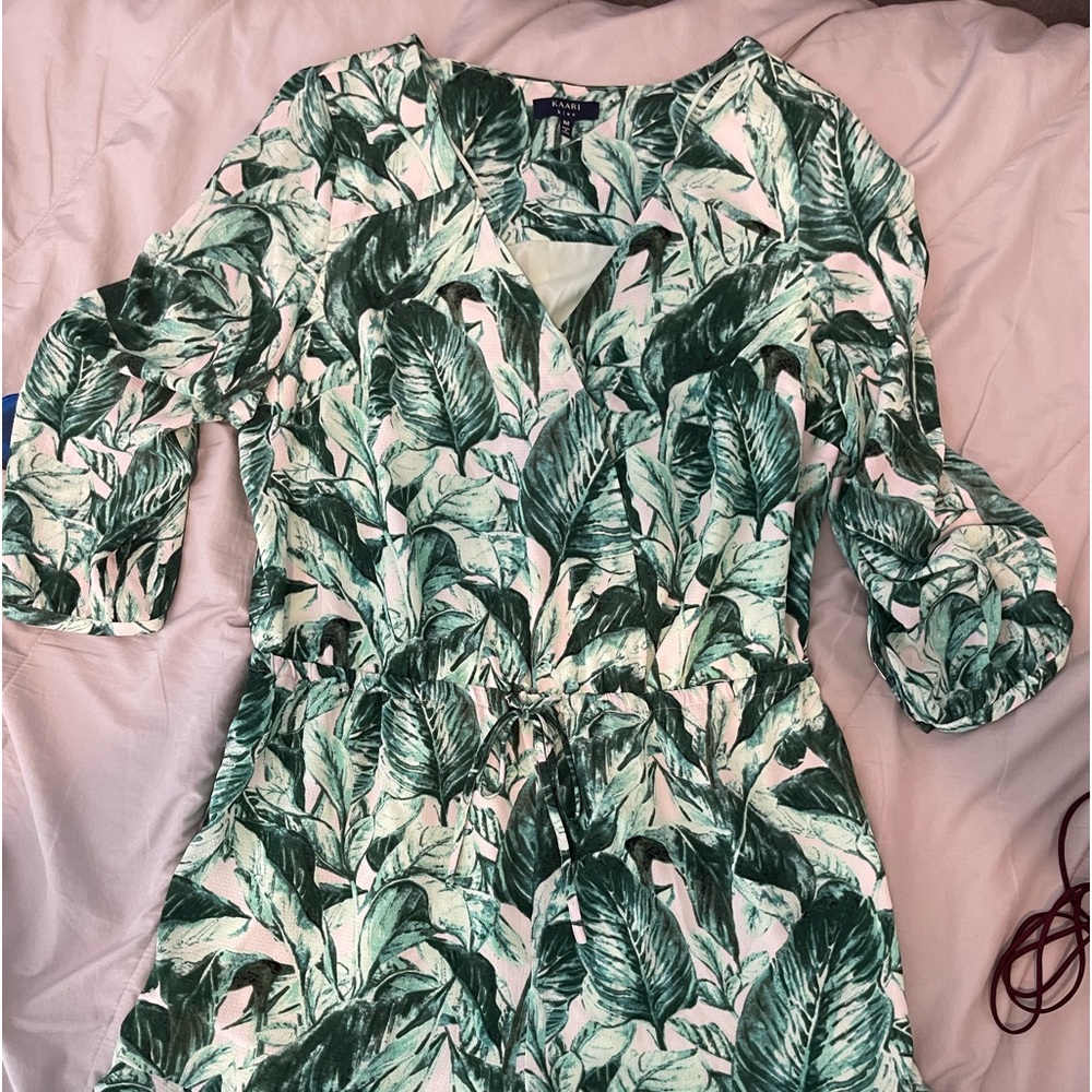 Tropical Leaf Romper Medium